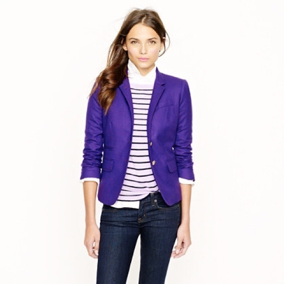 J. Crew Jackets & Blazers - J.Crew Schoolboy Wool Blazer Purple w/ Gold Button